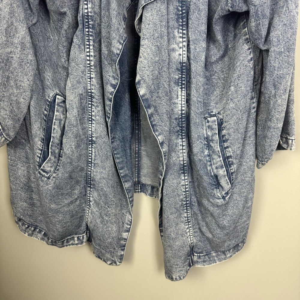 ADYSON PARKER | Lightweight Open Front Chambray Denim Jacket Women’s Size Medium - Picture 5 of 8